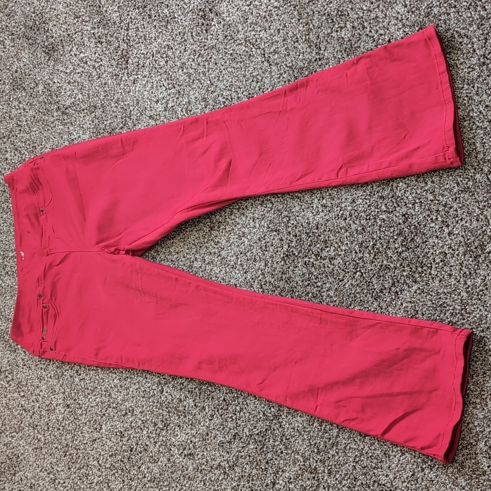 Diane Gilman DG2 Boot Cut Pants stretchy Size Medium Red